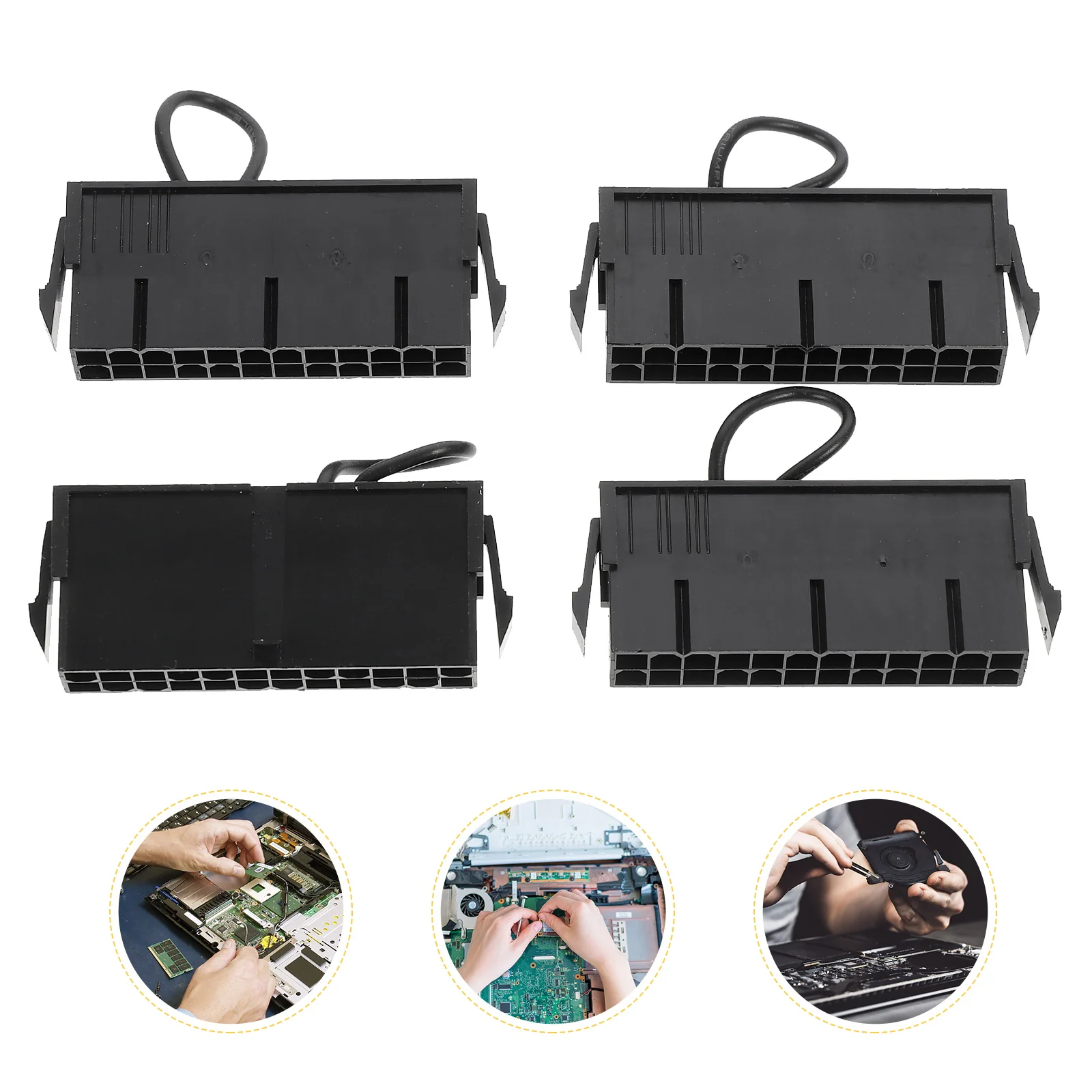 

4 Pcs Power Supply Starter ATX Jumper Bridge 24 Pin Tool Abs Tester for Switching Power Electrical Equipment