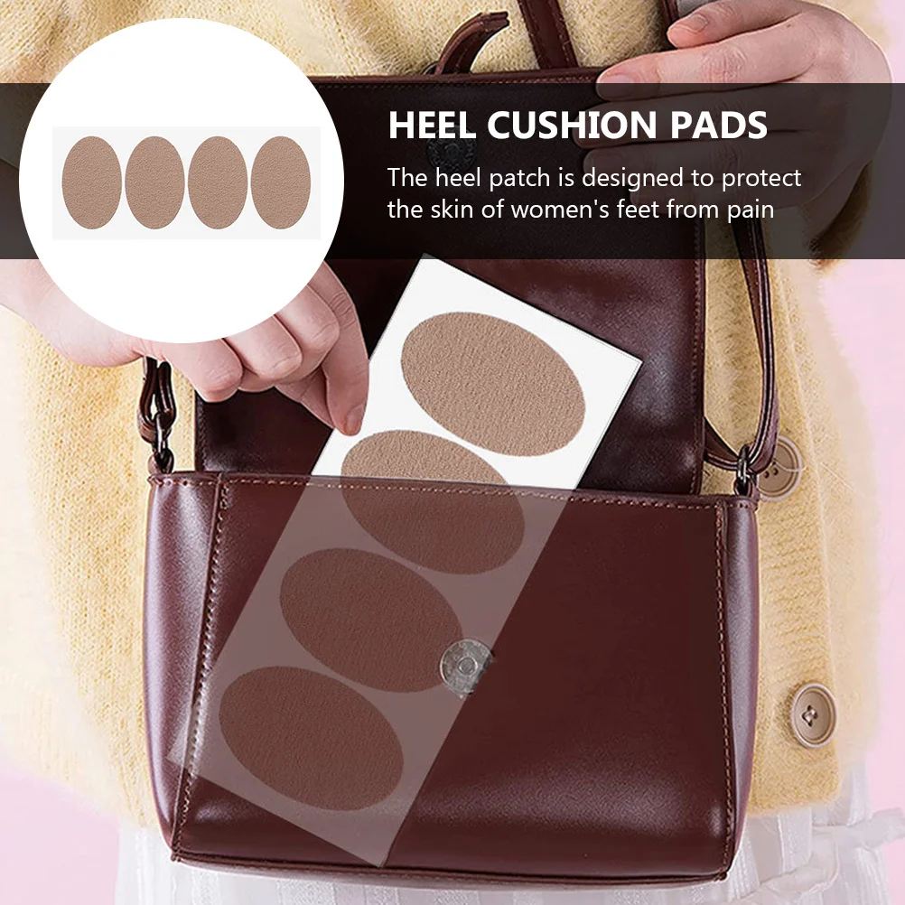 

4 Sheets Heel Stickers Anti-Skid Self-Adhesive Shoe Heel Cushions Protective Foot Care Stickers for High Heels