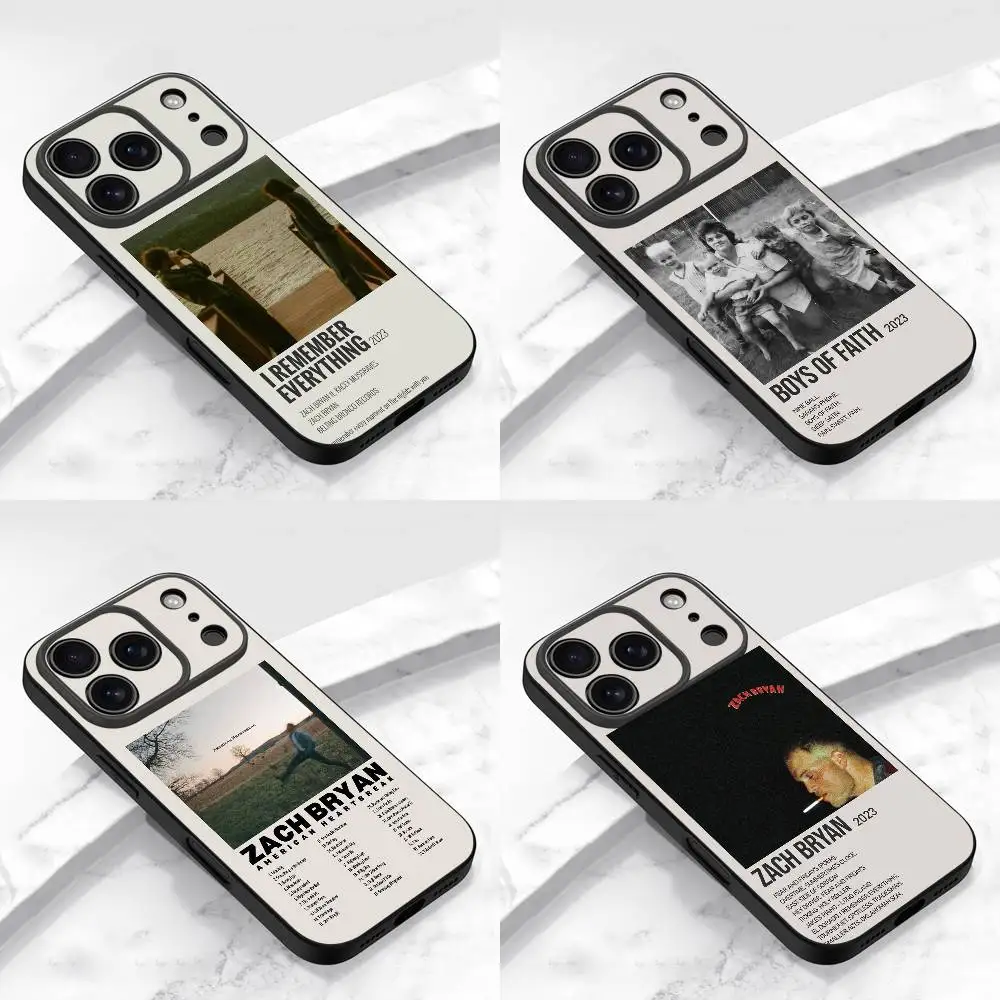 

Z-Zach Bryan American Heartbreak Phone Case For iPhone 17,16,15,14,13,12,11,Pro,Max,Plus,E,Air,Mini Protective Black Cover