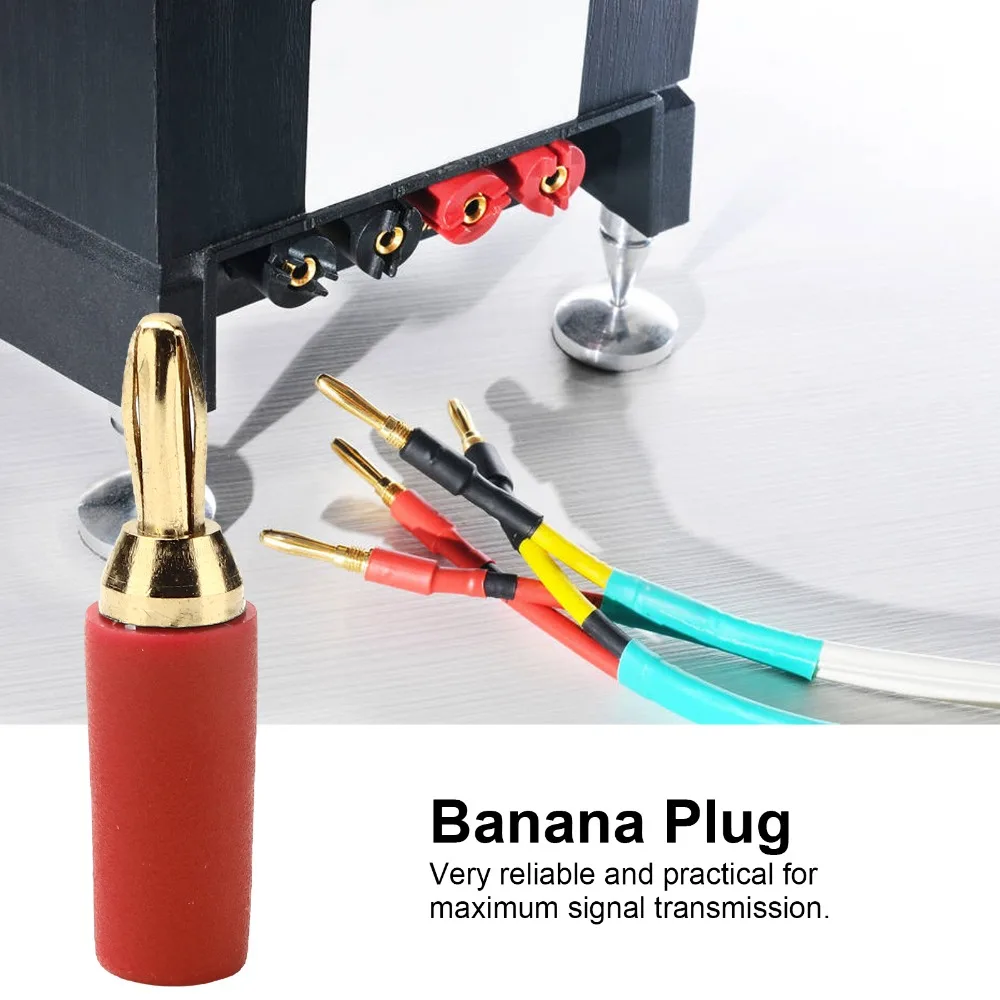 10 قطعة 2.5 مللي متر الموز التوصيل تشكيلة 30VAC/60VDC 10A النحاس مطلية بالذهب الموز موصل أربعة شفرة لحام نوع #6
