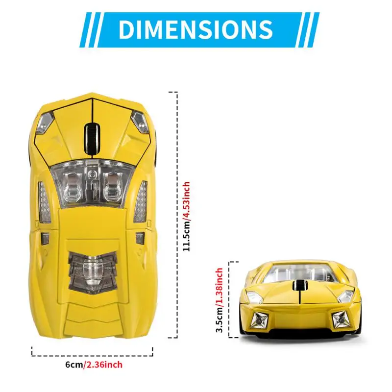 クリエイティブスポーツカーワイヤレスマウスパッド、オプションのスポーツカーモデル、1000dpi、ミニ3Dゲーミングマウス、マウス、m2233