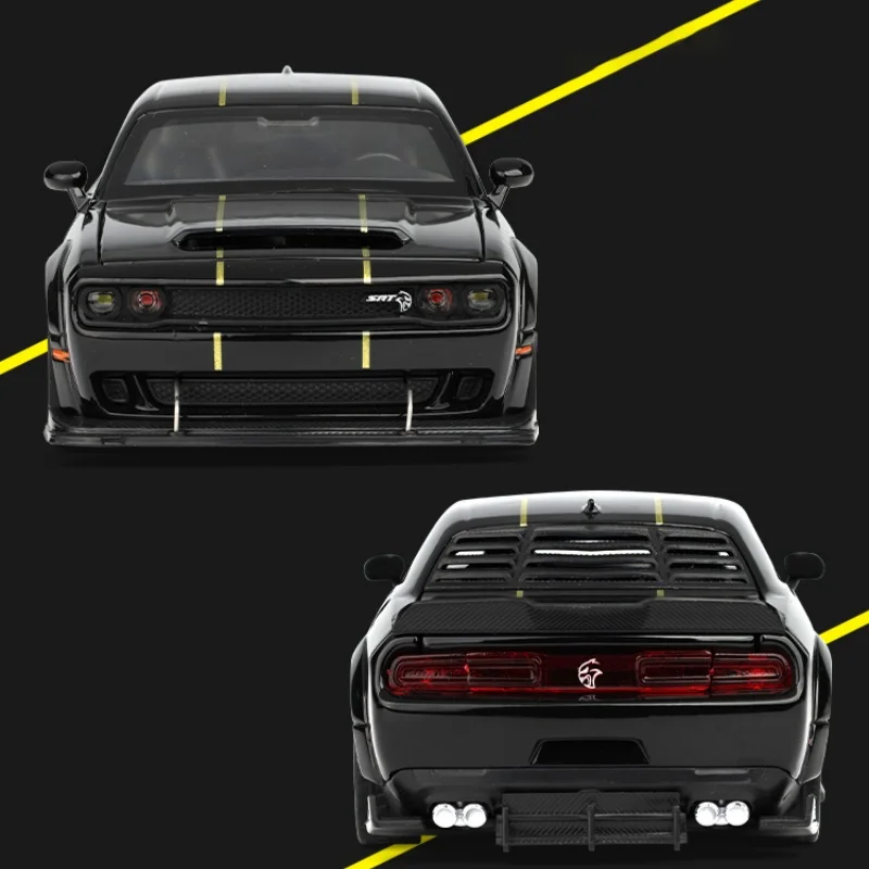Nouveau 1:32 Challenger SRT Hellcat 2024 modèle de voiture en alliage son et lumière retirer jouet pour enfants à collectionner cadeau d'anniversaire