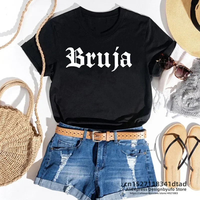 Brja Witch T Shirts for Men and Women, Halloween, Latina Chingona Tee Shirt, Short Sleeve T-Shirt, Woman Clothing, Ladies Tops