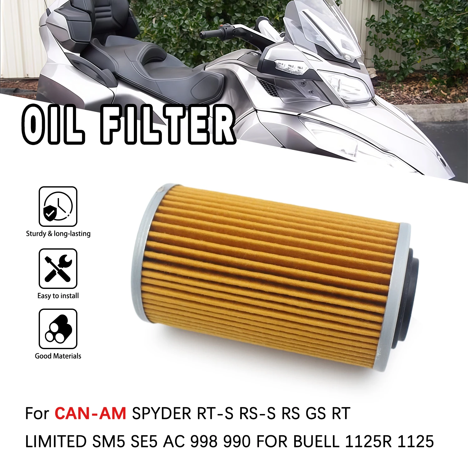 For CAN-AM SPYDER RS SE5 998 2009-2012 RS-S SE5 998 2010-2012 RT SM5 A/C 998 2010-2012 Motorcycle Part Oil Filter