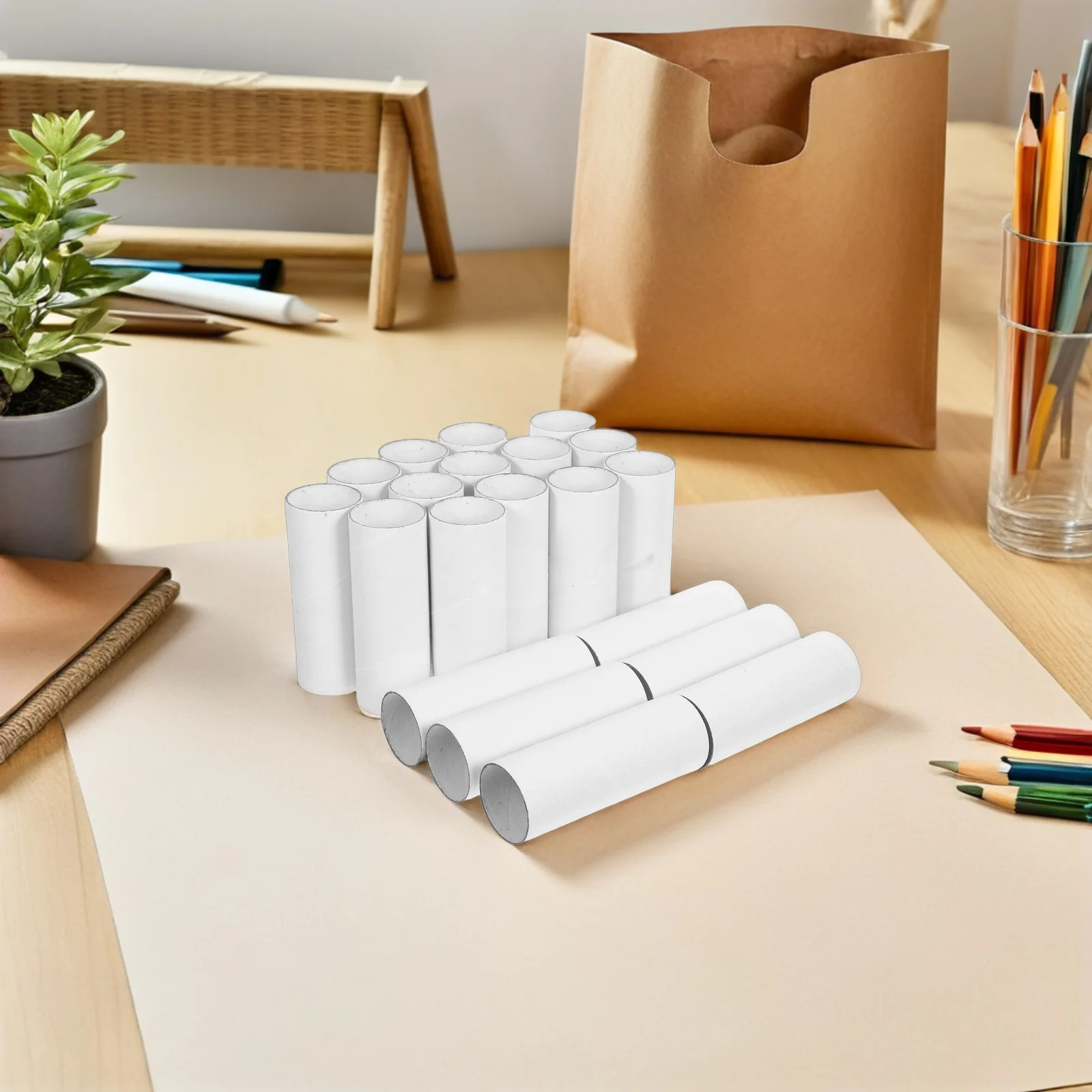 30 tubos de papelão redondos para artesanato, 4.32x1.57 unidades, rolo de papel higiênico diy, artesanato, material escolar para crianças