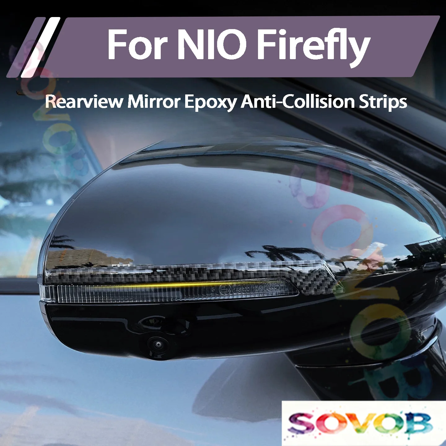 For Nio Firefly 2025 2026 Carbon Fiber Rearview Mirror Anti Collision Strip Anti Scratch Exterior Car Accessories