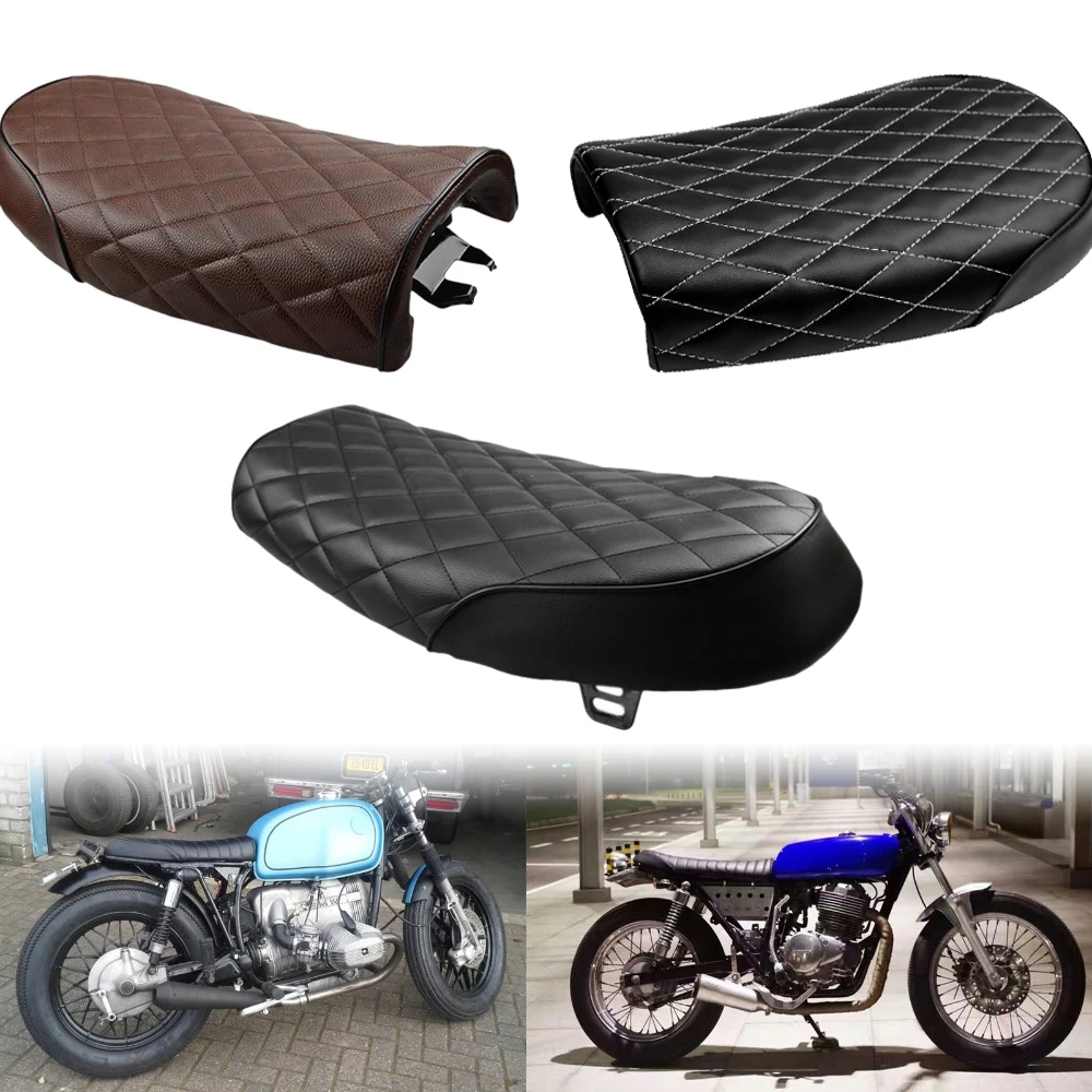 Universal Motorcycle Cafe Racer Seat Vintage Saddle Flat Pan Retro Seat Retro Cafe Racer For Honda CB CL CB500 CB550 CB750