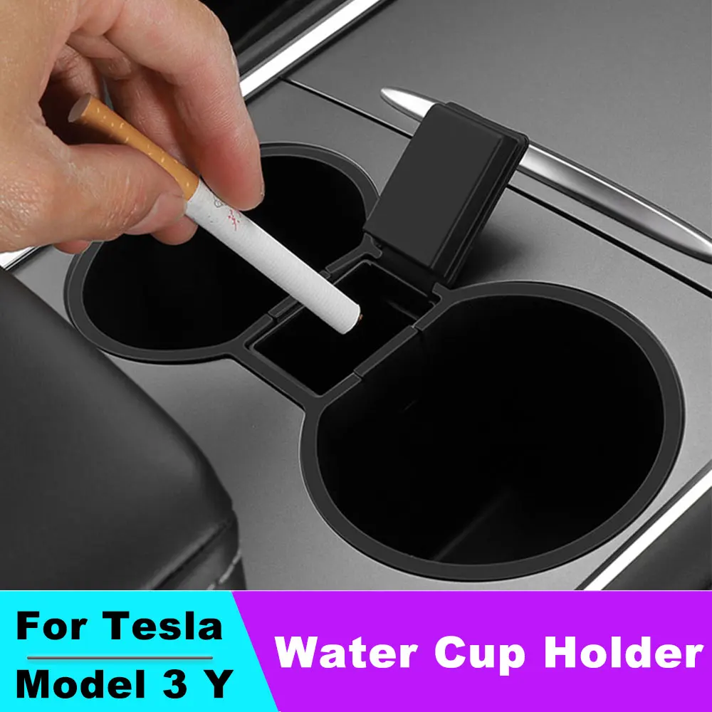 

Console Drinking Bottle Insert Holder For Tesla Model 3/Y Double Hole Universal Car Water Cup Holder PVC