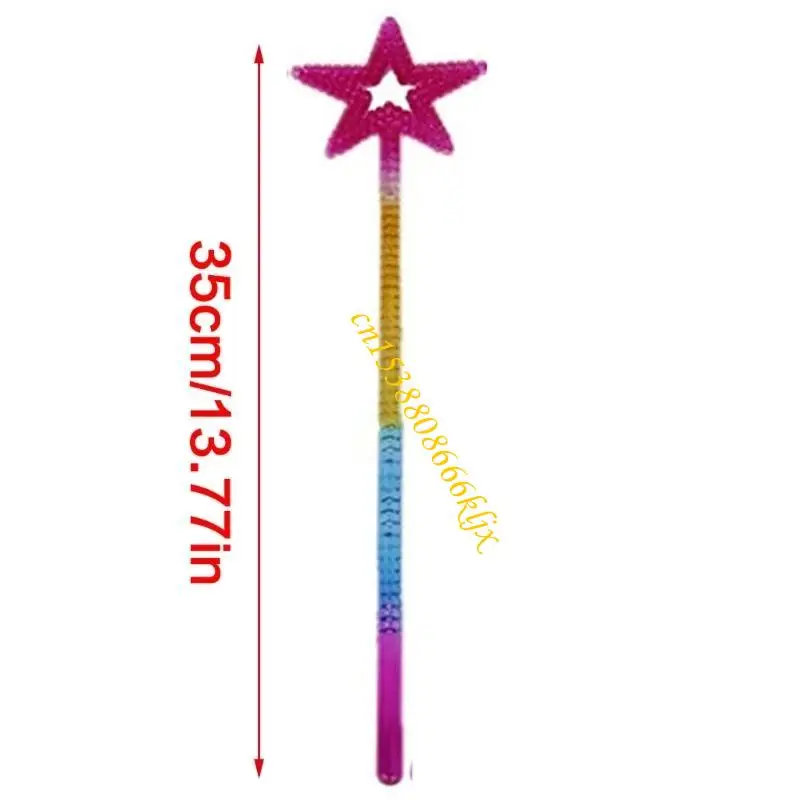 13.77 pulgadas Star Wand, Kids Princess Princess Angel Wand Warys Wand Star Magics Varita para Halloween Christmas Cosplay 066c