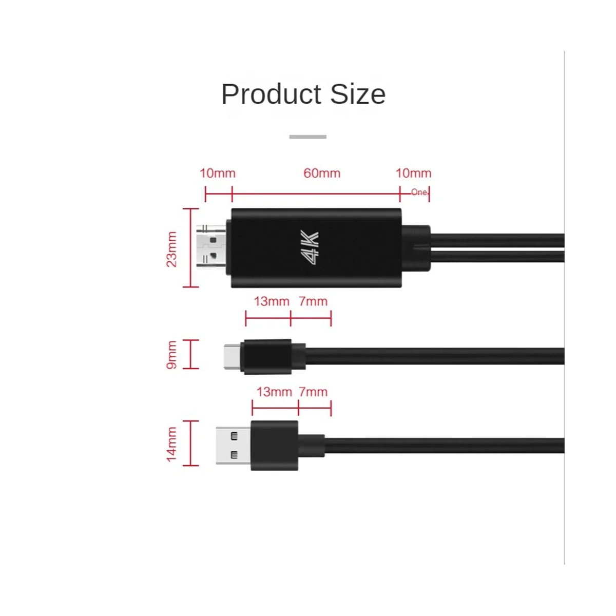 

2 in 1 USB C 3.1 Type-C to HDMI-Compatible 4K 30Hz Adapter Cable with USB Power for Phone Connected to Projector TV