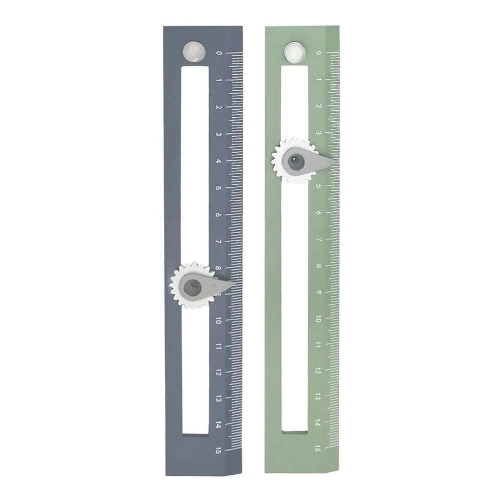 2Pcs Plastic Measuring Compasses Ruler Creative Straight Ruler for Surveying Mapping Design Measurement Tool Students Stationery