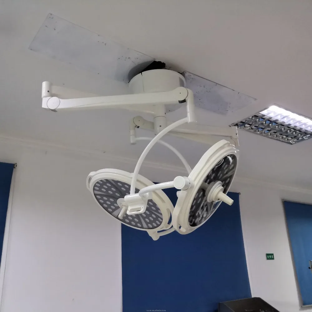 Surgical Light, Double Head Surgical Light, Ceiling Mount, Adjustable Color Temperature, Veterinary Equipment