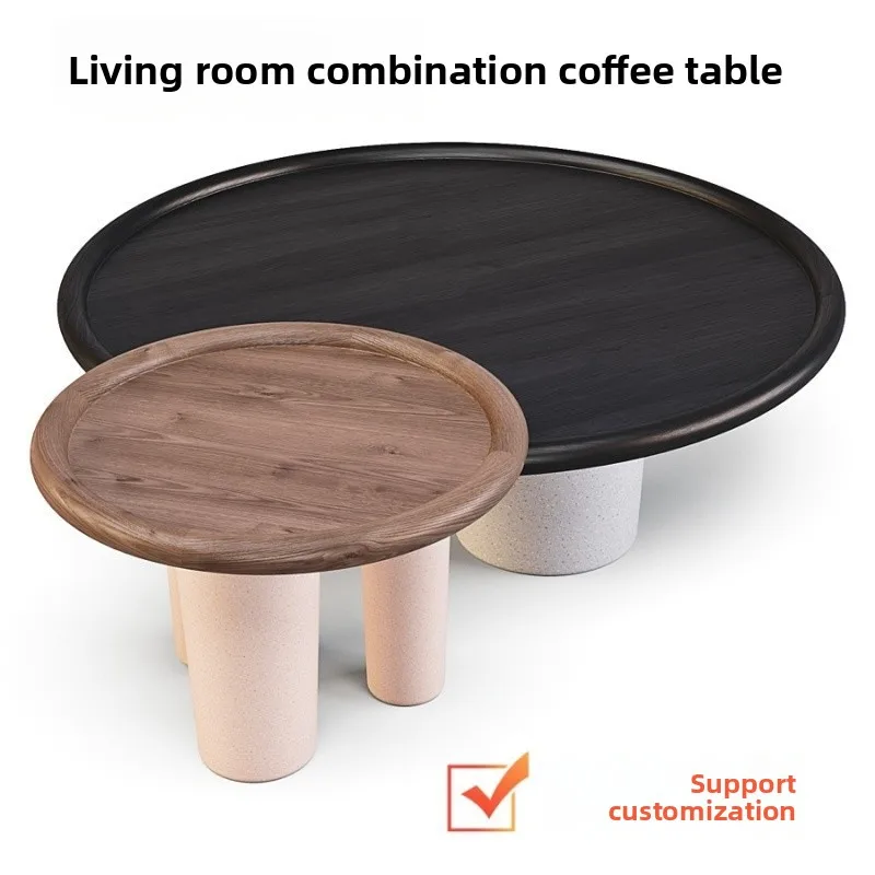 YFY  Modern Minimalist Living Room Round Coffee Table Set Creative Lacquer Model Room Tea Table
