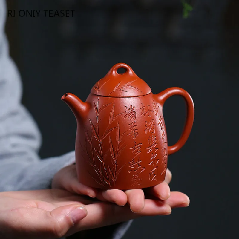 150ml Chinese Yixing High-end Purple Clay Teapots Famous Artists Handmade Raw Ore Dahongpao Mud Tea Pot Kettle Zisha Tea Set