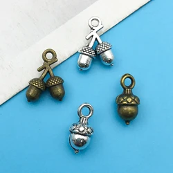 10Pcs/lot Antique Silvery/Bronze Alloy Charms Hazelnut Acorn Pendants Pine Cones Pendants For DIY Jewelry Making Handmade Crafts