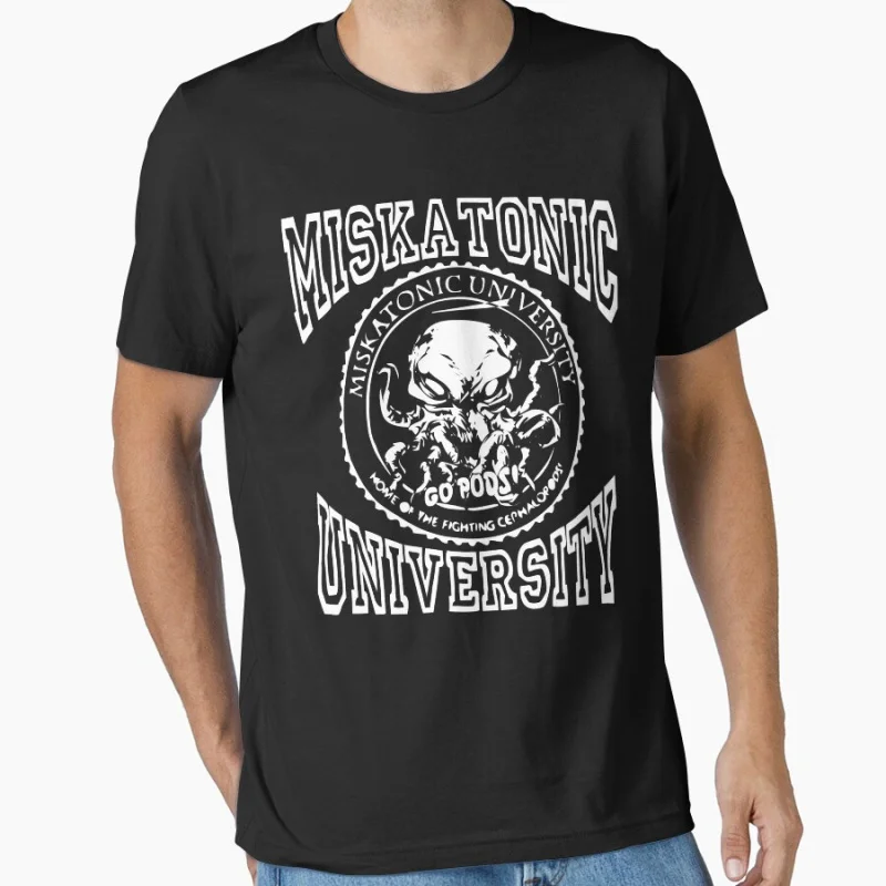 

Retro Miskatonic University 1128 Vintage Scary Halloween Gift T shirt Large size Tops Horror Cthulhu Scifi Print clothes