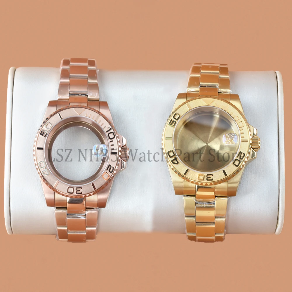 

Корпус часов из нержавеющей стали с PVD-покрытием, цвет розовое золото/золото, 40 мм, подходит для механизмов GMT YACHT SUBMARINER NH34 NH35 NH36 NH38, циферблат 28,5 мм, водонепроницаемый.