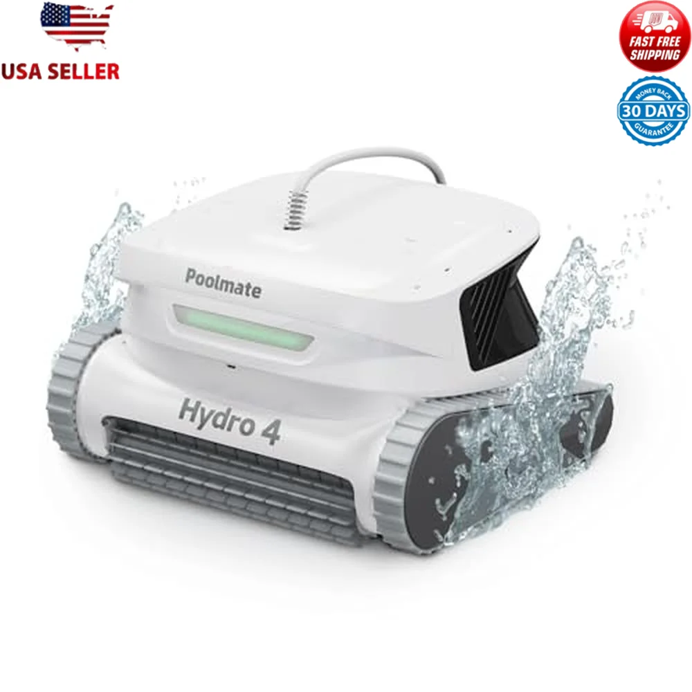 Hydro4 Robotic Pool Cleaner Inground Aboveground Pools 5070GPH Suction Power Comprehensive Cleaning Advanced Particle Filtration