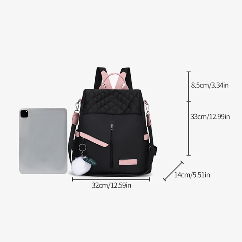 New Fashion And Casual Oxford Cloth Shoulder Bag For Women Contrast Color Large Capacity Water Proof Backpack