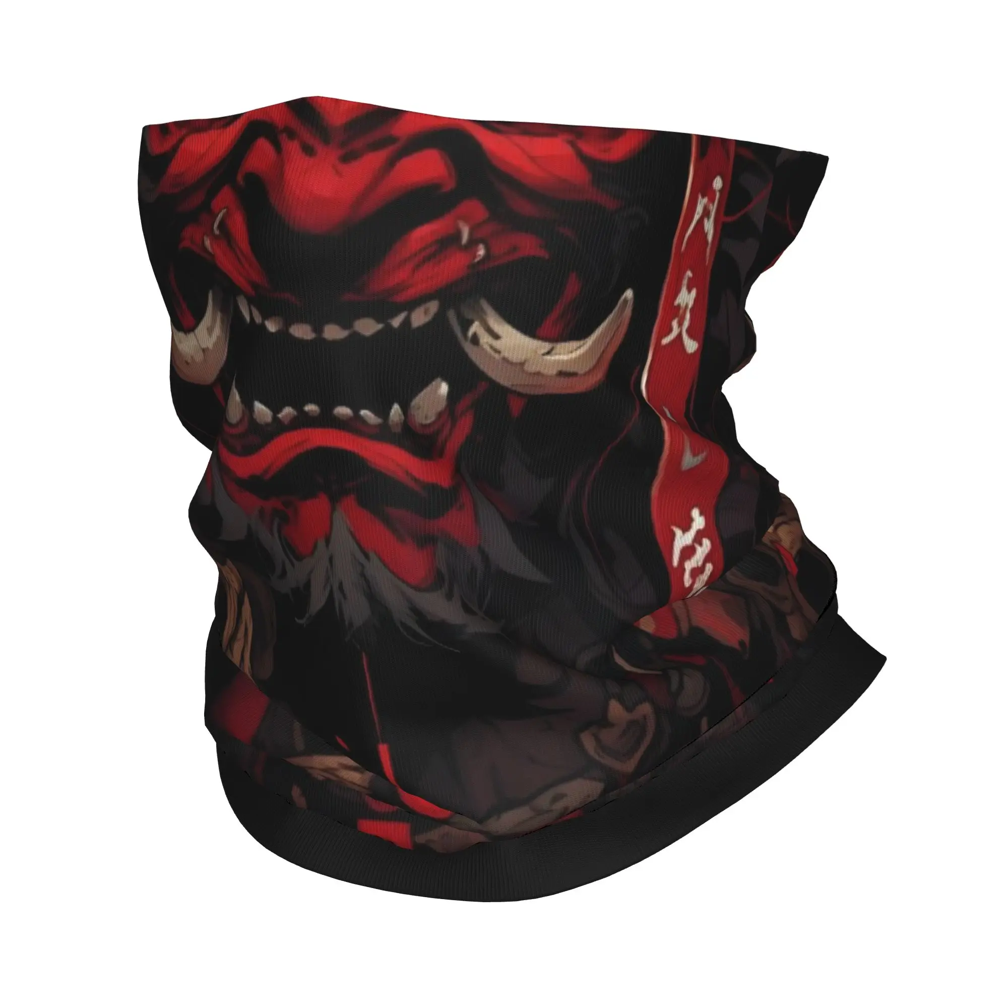

Бандана Samurai Oni Demon на заказ, зимняя теплая повязка на шею, женский ветрозащитный шарф для лица для пеших прогулок, японская повязка на голову с гетрами дьявола