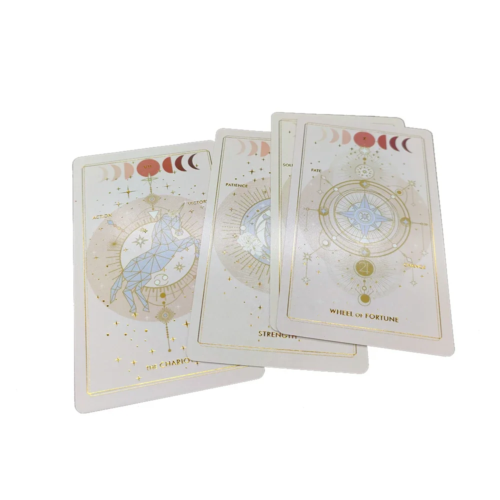 Large size sturdy deck The Destiny Divination Tarot Deck for Beginners with Gold Embossing for Women With Paper Guidebook