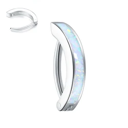 14G G23 Titanium Clicker Belly Button Ring,10/12mm Reverse Curved Hoop Navel Barbell Piercing Jewelry