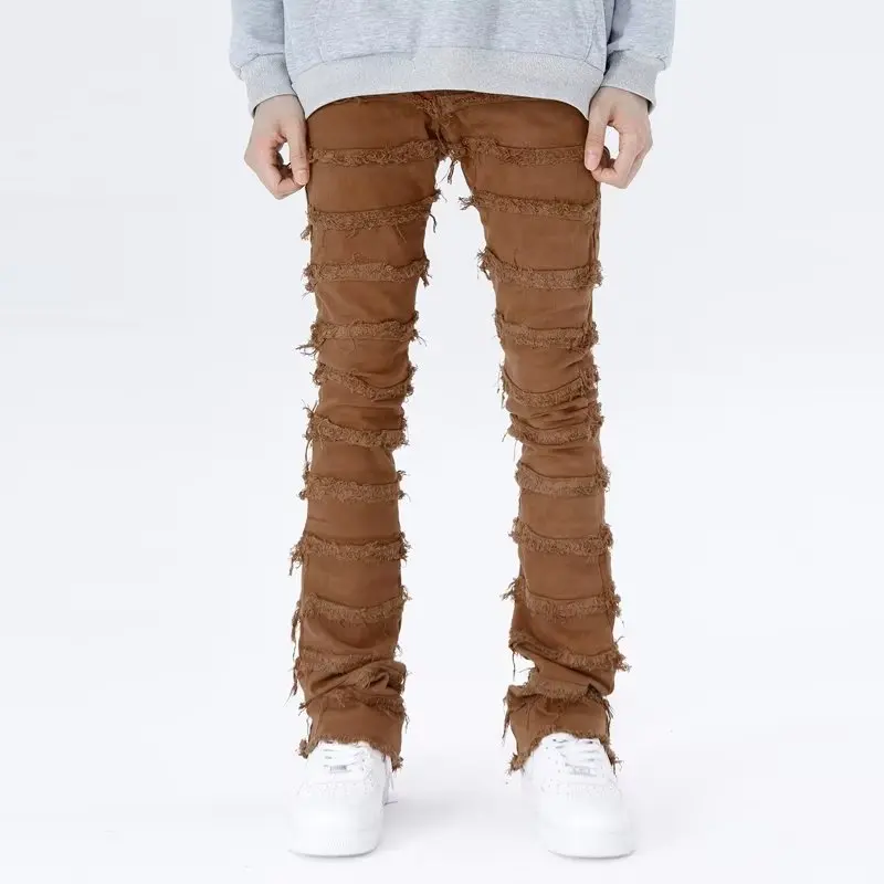 

American High Street Vintage Men's Jeans Youth Trendy Straight Leg Slimming Micro Flared Long Trousers Wear Resistant Casual ...