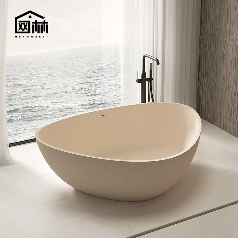 

Artificial Qimei stone triangular bathtub