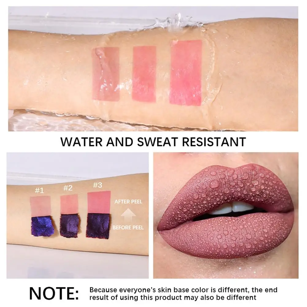 Peel Off-lápiz labial líquido resistente al agua, brillo de labios duradero, hidratante, sin pelusa, copa de labios, maquillaje cosmético táctil, X1P8