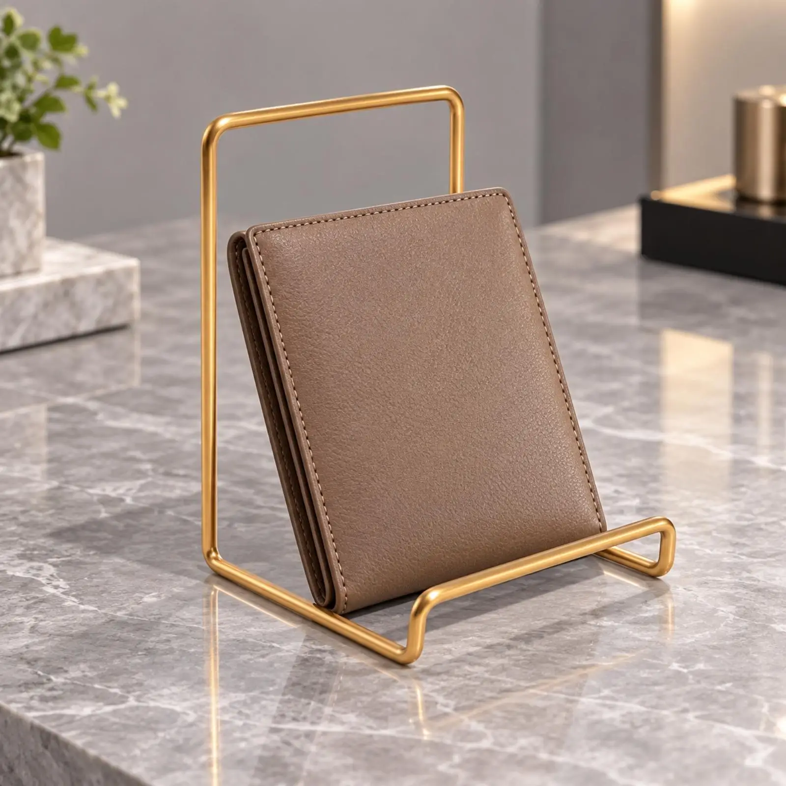 Angled Display Stand with Retaining Bar Countertop Stainless Steel Display Represent Retail Store Owners, Showrooms