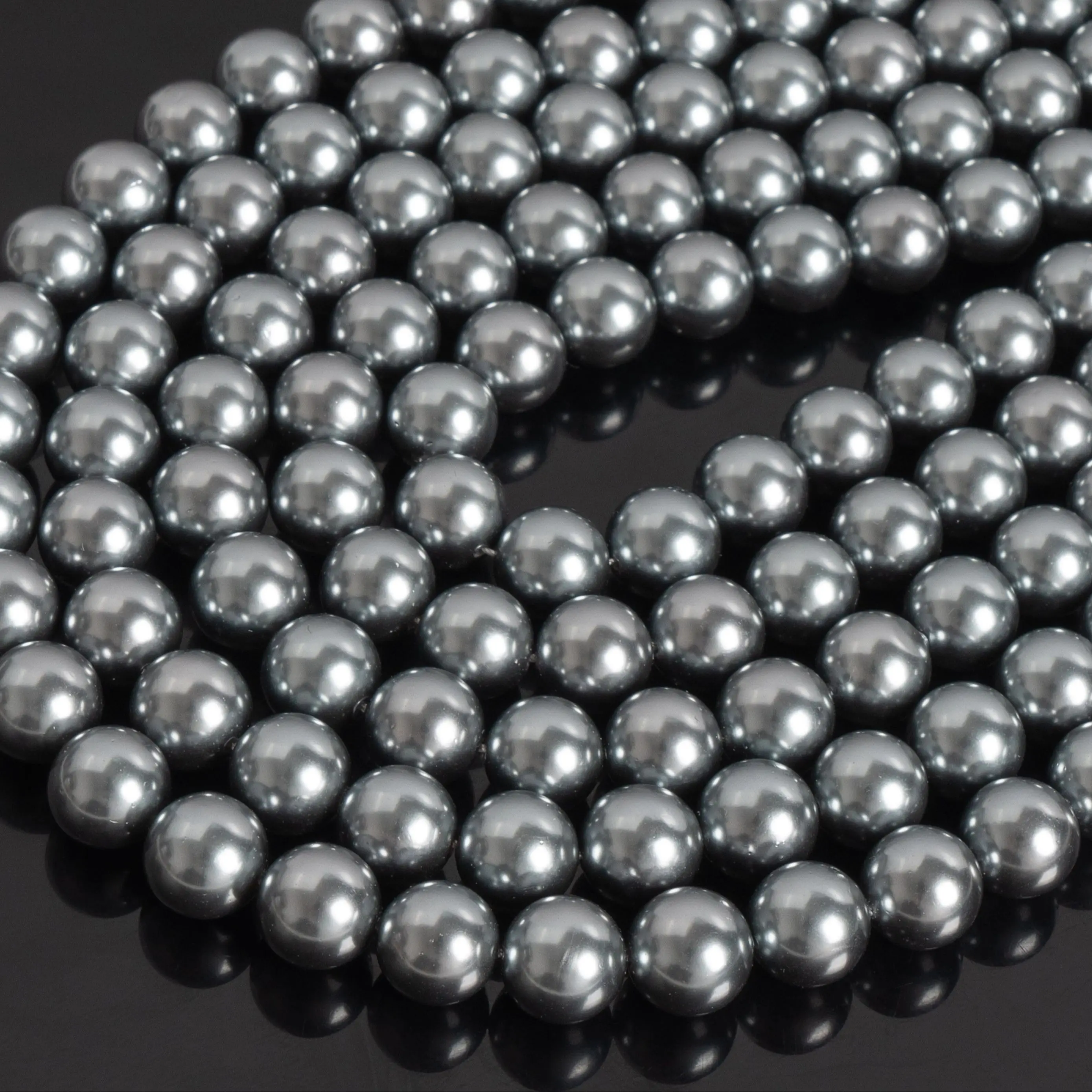 SHELL PEARL GREY ROUND BEADS LOOSE BEADS FOR JEWELRY MAKING DIY BRACELET NECKLACE HANDMADE ACCESSORIES MEDITATION HEALING ENERGY