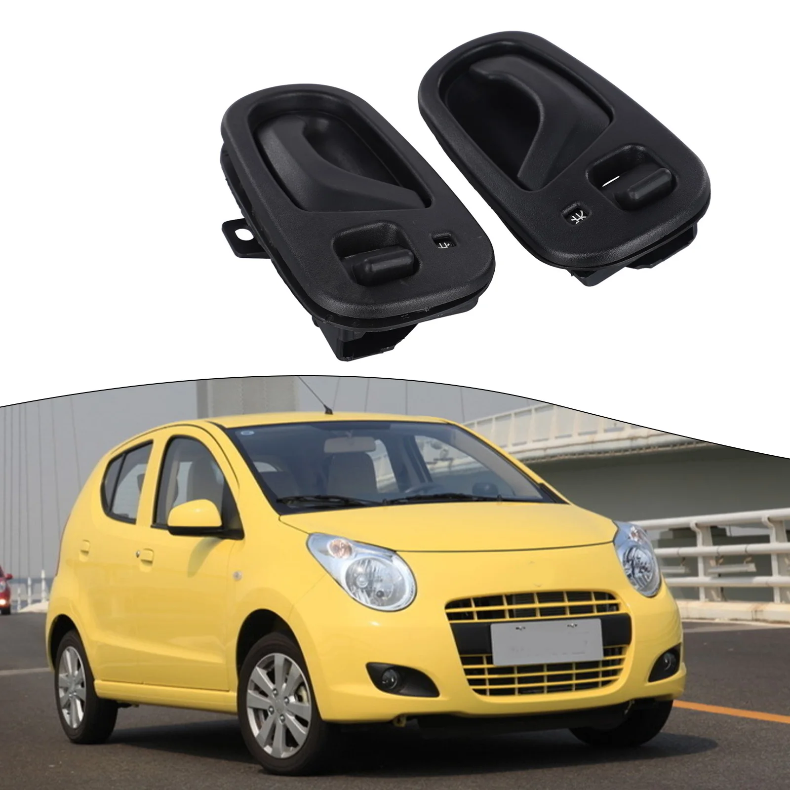 2pcs Car Interior Doors Black Handles Covers Suitable For Suzuki Swift And Geo Metro Models From 1992 To 1994 Handle Parts