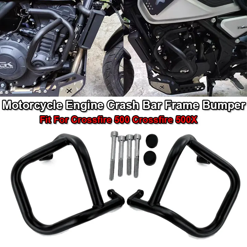 Barra Protezione Motore In Acciaio Per Brixton Crossfire 500 E 500X – Paraurti Moto Antitilting Nero, Montaggio Diretto