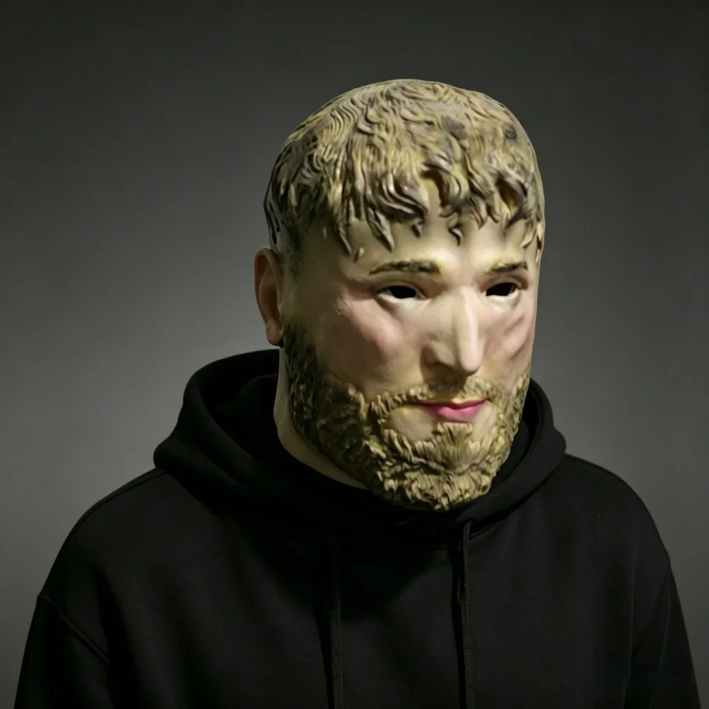 

Realistic Bearded Man Latex Mask Full Face Adult Mask for Halloween Party Cosplay Costume