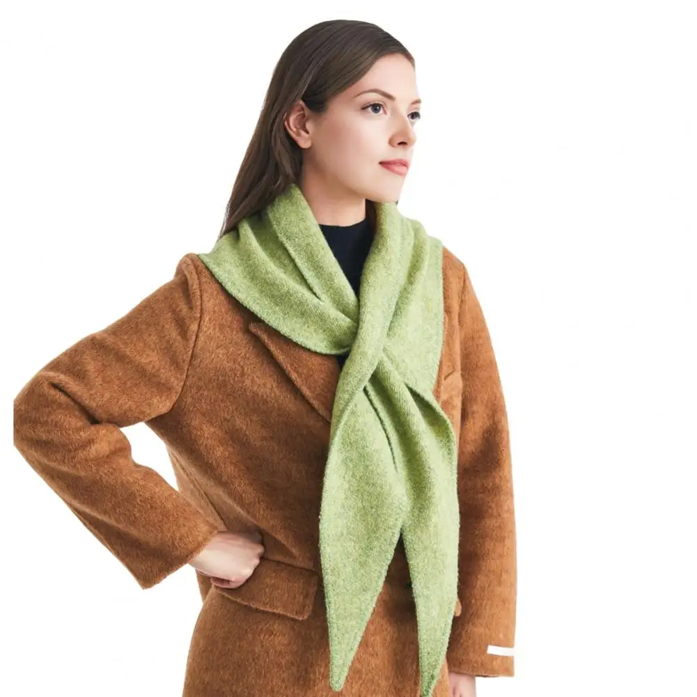 

Женская вязаная шаль, однотонная треугольная полосатая накидка, завязанное пончо, одеяло, осень-зима, универсальный размер, шарф, кардиган