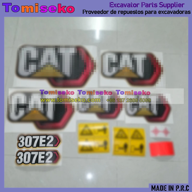 Full set Sticker Decals Kit Fits For CAT Caterpillar E307E2 Mini Excavator Sticker model designation Parts