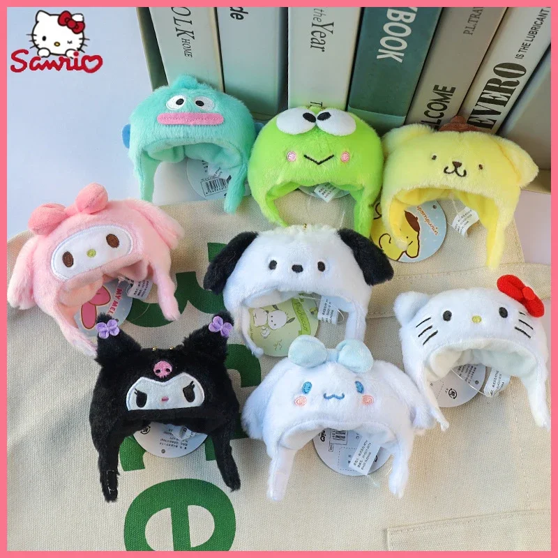 

Sanrio Cute Creative Kuromi Cinnamoroll Mini Plush Pendant Drag Headgear Hat Doll Toys Cap Accessories Decorate Pet Dress Up