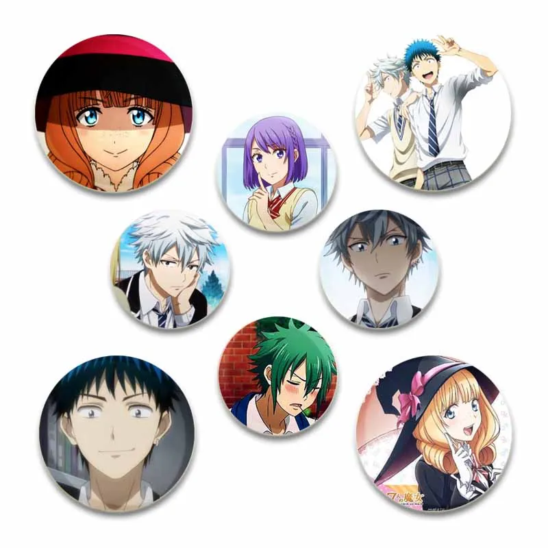 Yamada-kun and The Seven Witches Anime Characters Pins Tinplate Badge Cartoon Brooches Fans Collection Gifts Clothes Decoration