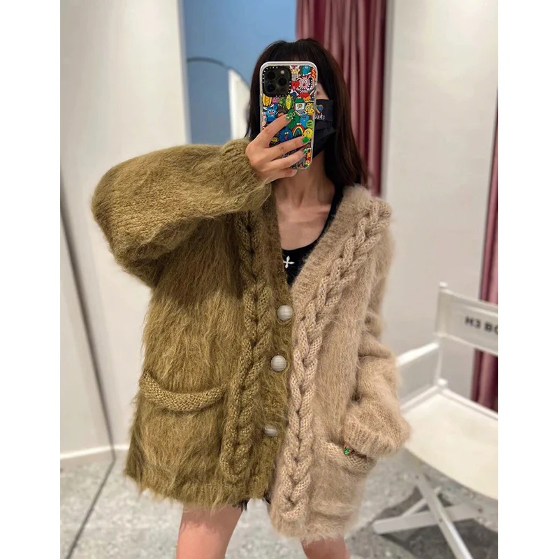 korean-faion-color-blo-lazy-sle-women's-knitted-sweater-autumn-new-small-ence-design-knit-cardigan-casual-chic