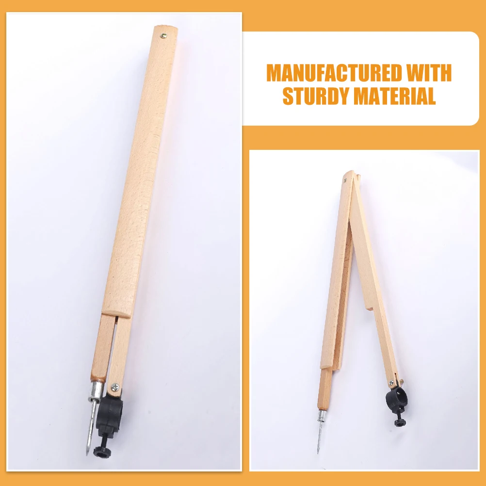 

Wooden Beam Compass Drawing Tool for Blackboard Math Teaching Aid Lightweight Portable Long Handle Tip Included