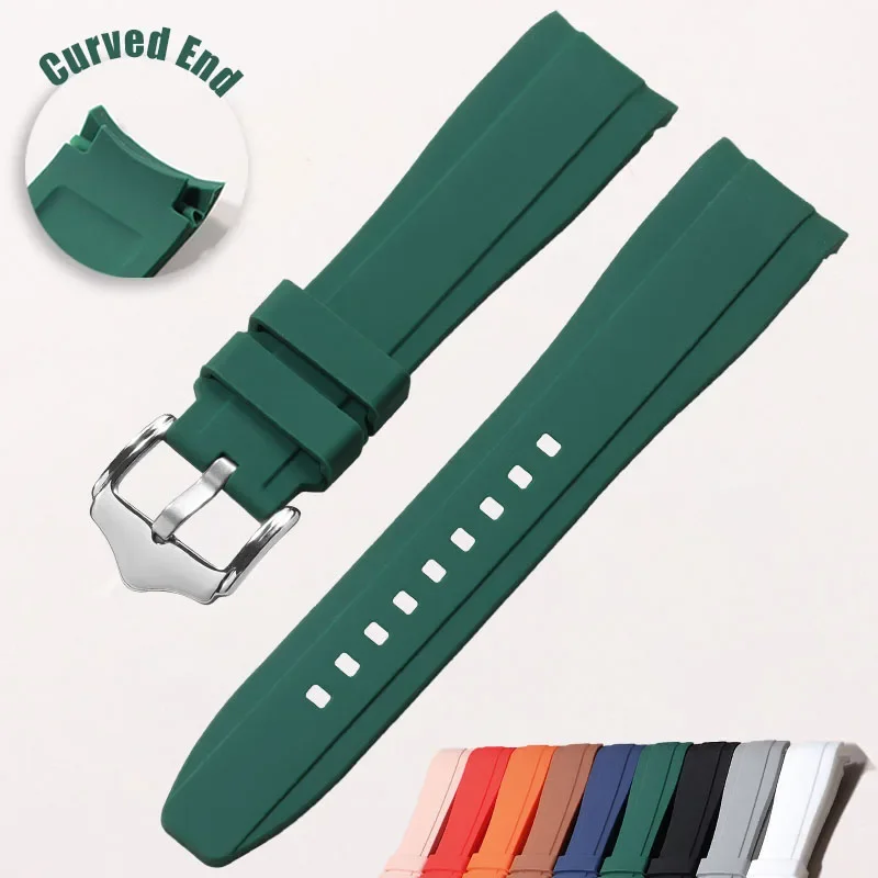 Cinturino in gomma da 20 mm e 22 mm, di alta qualità, con estremità curve, in silicone, per orologi Swatch e Omega Moonswatch, bracciale impermeabile.