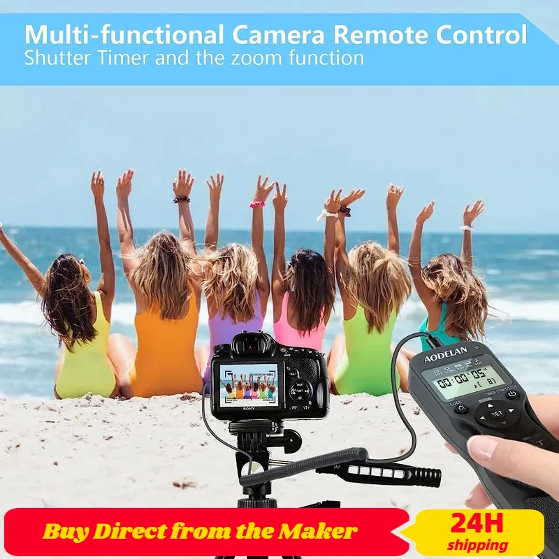 Kamera multifungsi Shutter Release Timer Remote dengan zoom untuk Sony FX30, A7R V, A7IV, ZV-1, RX0 II, HX99, 6300, A6100, A7