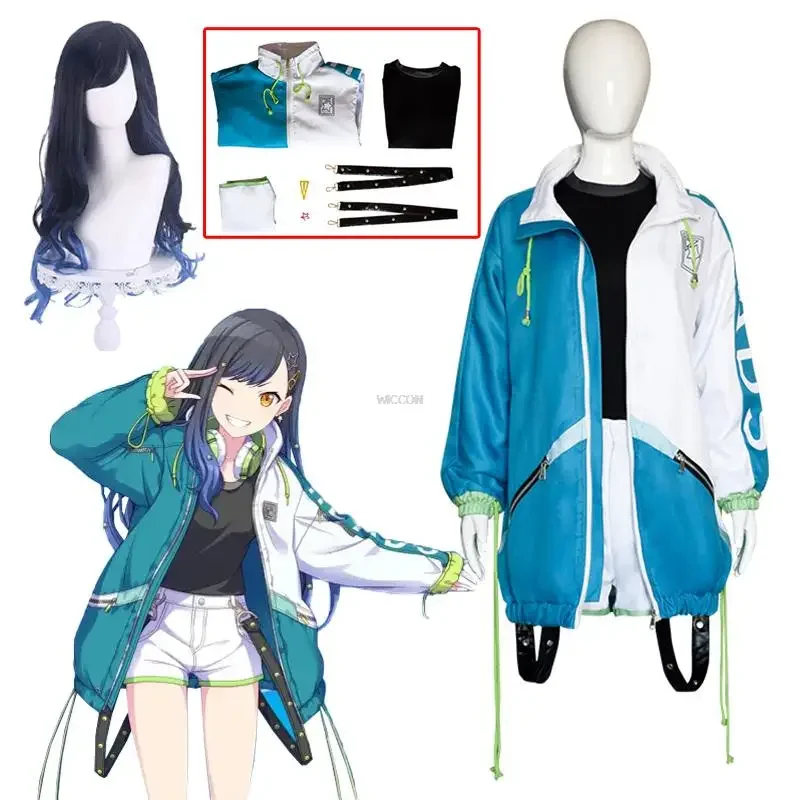 Project Sekai Colorful Stage! Shiraishi An Cosplay Costume Wig Feat Vivid BAD SQUAD Jacket Full Suit Halloween Wig Sets