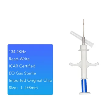 FDX-B 마이크로칩 수의학 반려동물 주사기, RFID 인젝터, 동물 트랜스폰더, 134.2KHz, 1.4*8mm, 50 개, 신제품 