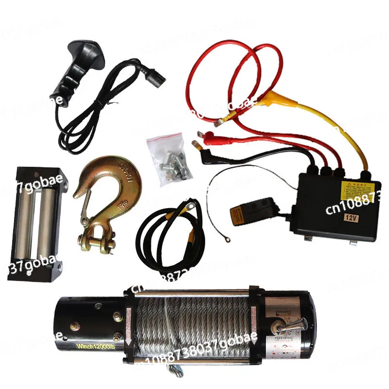3000 lb handle remote control motor winch 12V24V36V48V vehicle off-road vehicle trailer towing