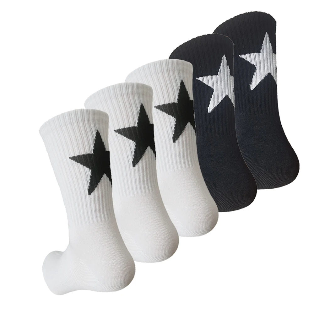 5 Paar atmungsaktive Sport-Herbst- und Wintersocken für Herren, Fahrradsocken, Fahrrad, Basketball, Laufen, Herren, Camping, Wandern