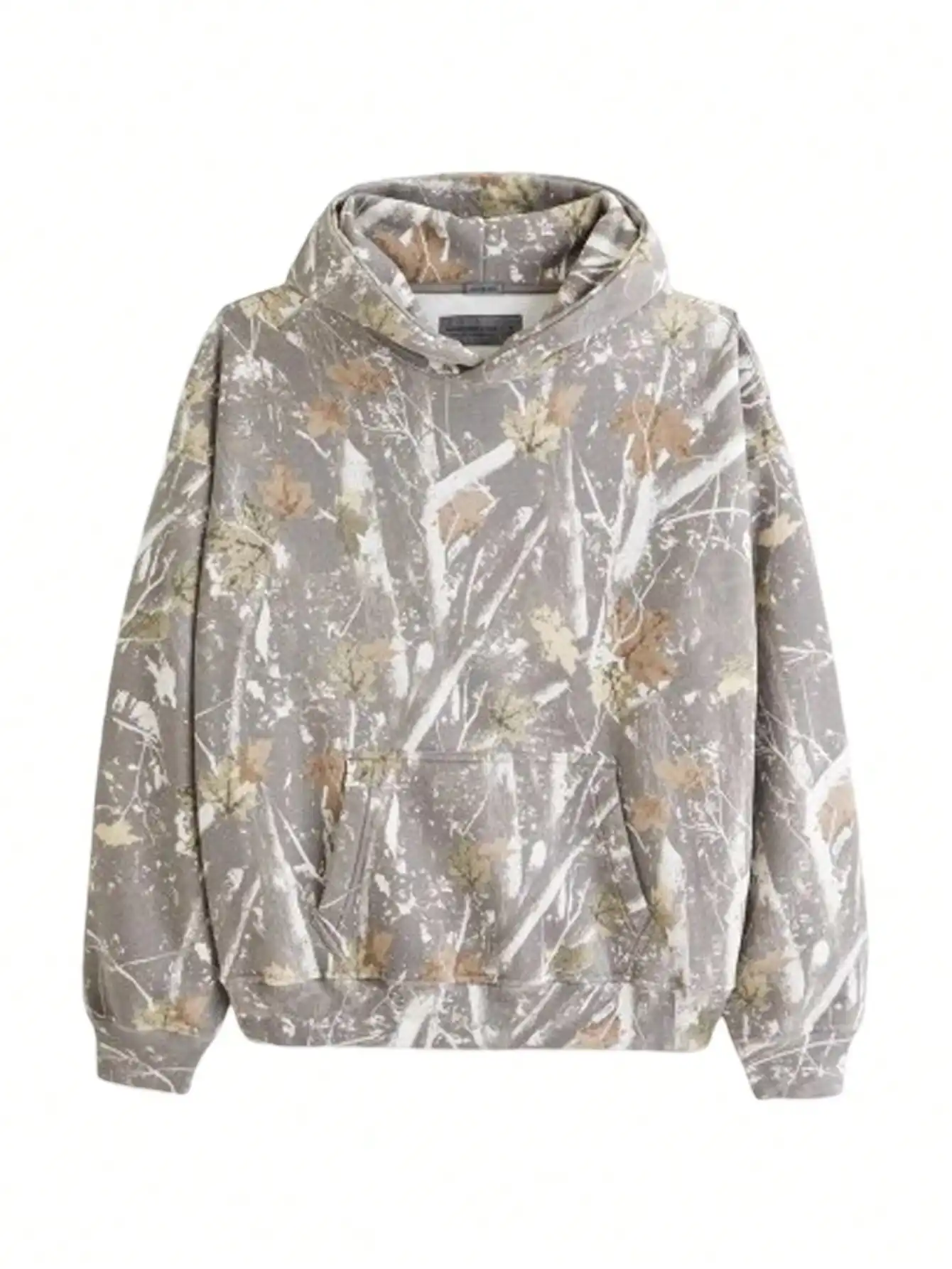 

Women's Maple Leaf Camo Oversized Hoodie with Front Pocket, Casual Long Sleeve Pullover