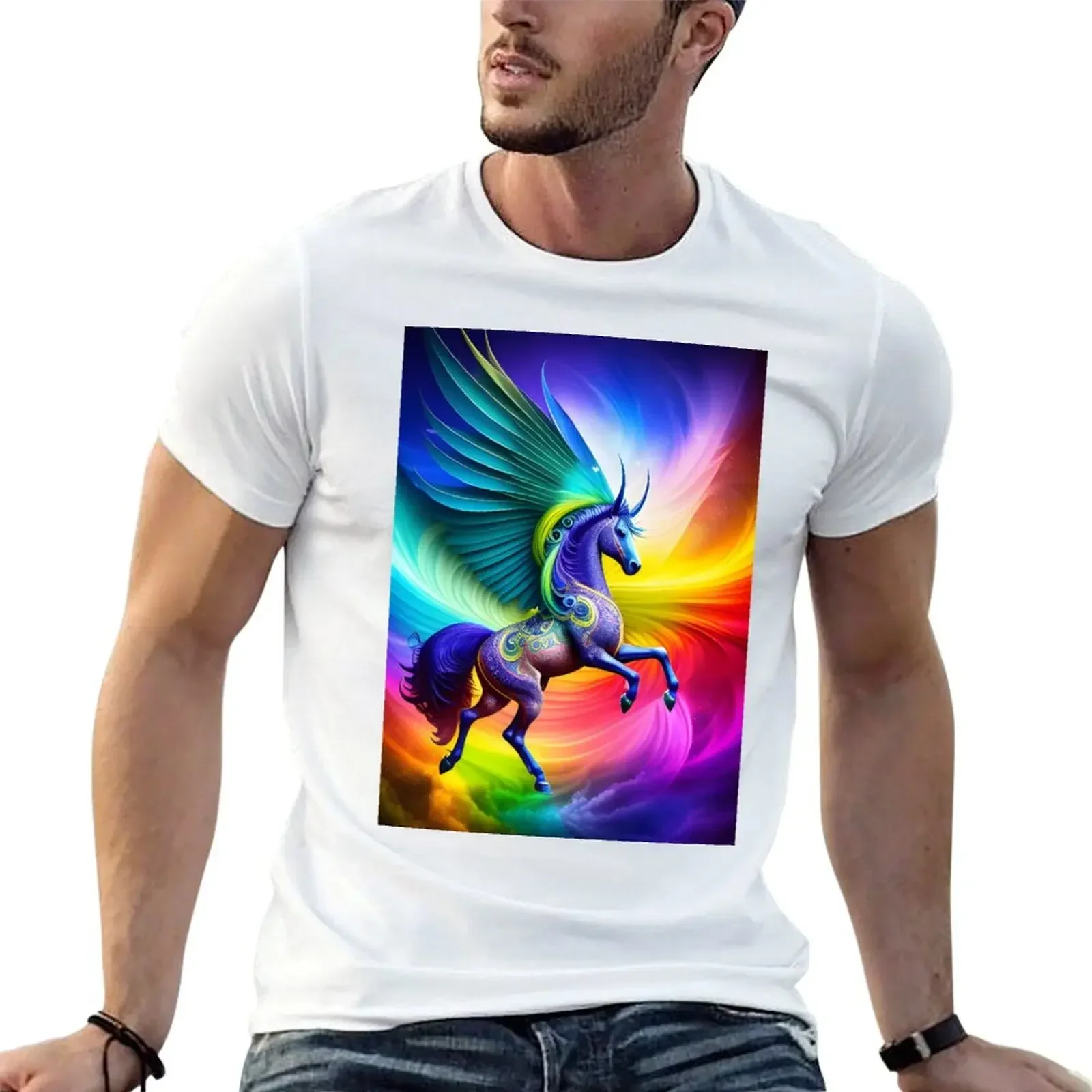 

Great winning Rainbow Unicorn T-Shirt sweat baggy shirts mens t shirt graphic