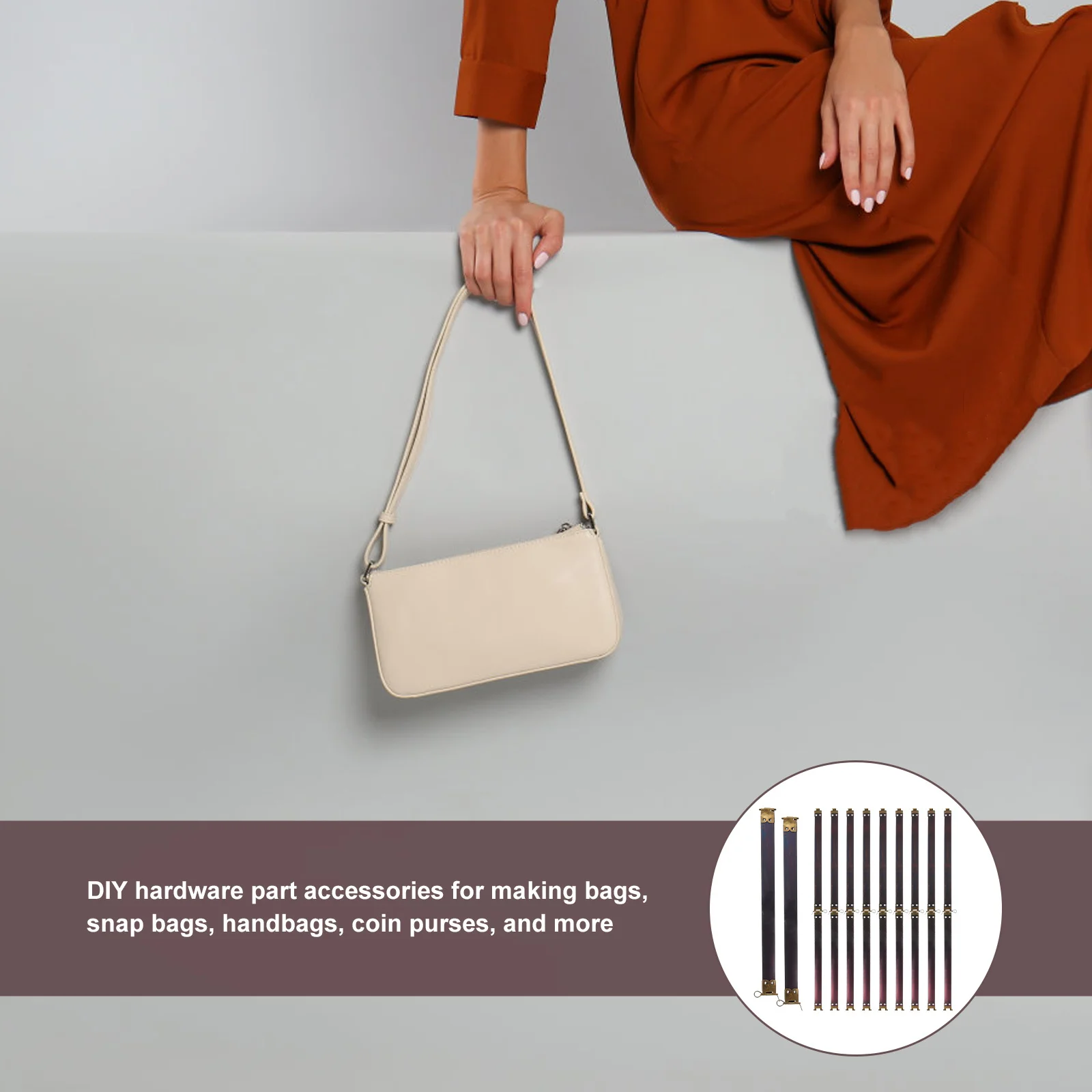 

10Pcs Metal Internal Flex Frame Style Bag Making Frames for DIY Handbag Purse Wallet Hardware Accessories