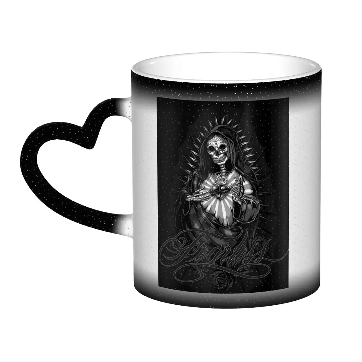 Santa Muerte Spanish Holy Death Mug Funny Ceramic Coffee Cups Tea Mugs Milk Cup Drinkware Gift for Woman Man